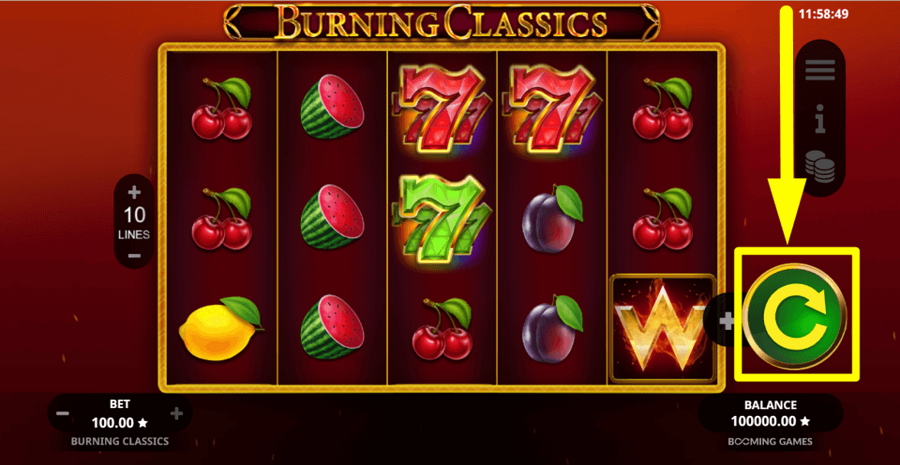 Burning Classics Spin Button