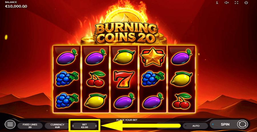 Burning Coins 20 Bet Value