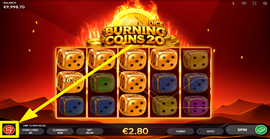 Burning Coins 20 Dice Gamble