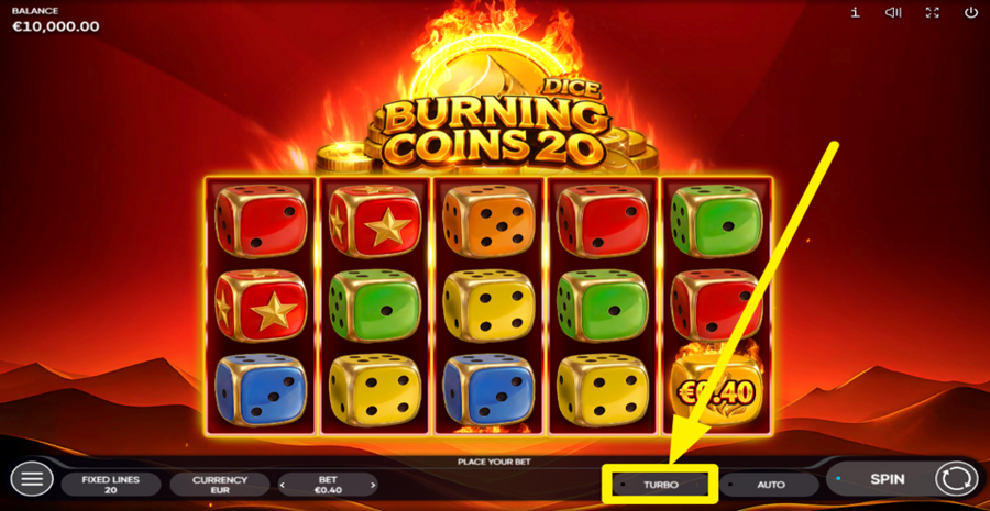 Burning Coins 20 Dice Turbo