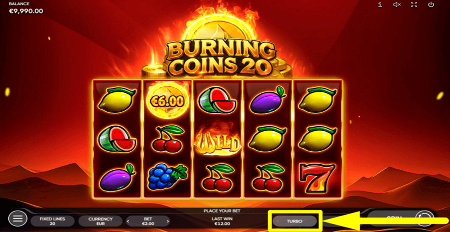 Burning Coins 20 Turbo Feature