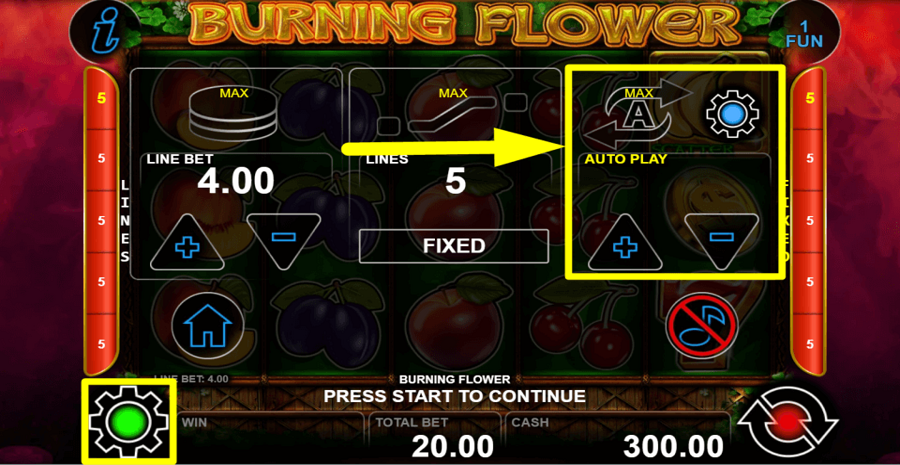Burning Flower Autoplay Feature