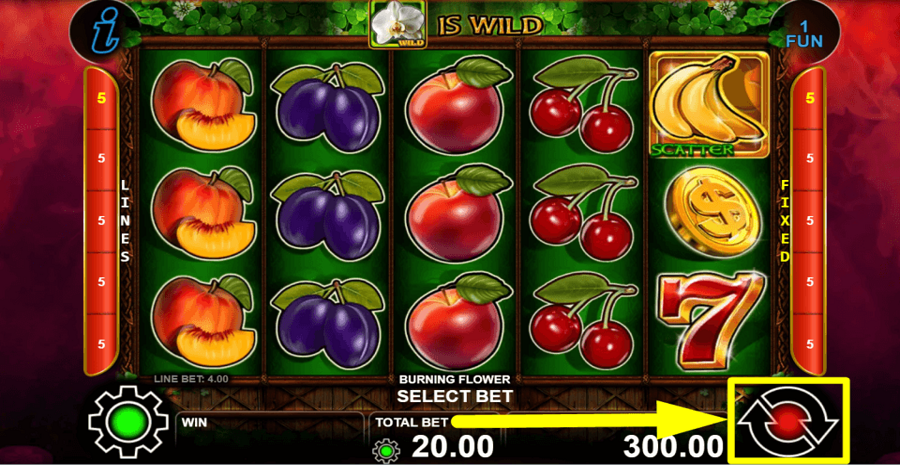 Burning Flower Spin Button