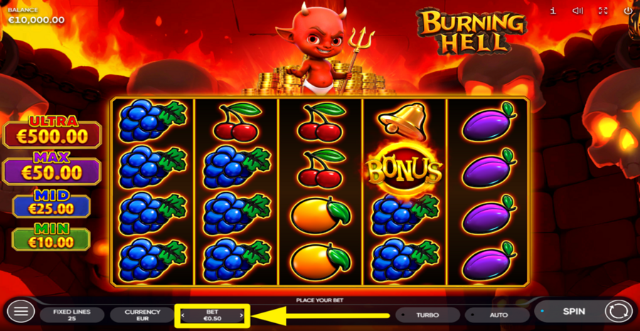 Burning Hell Adjust Bet