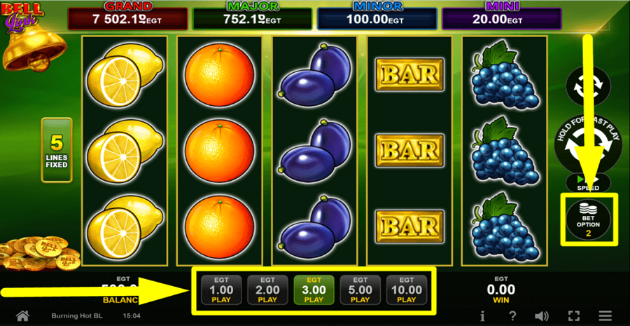 Burning Hot Bell Link Bet Value