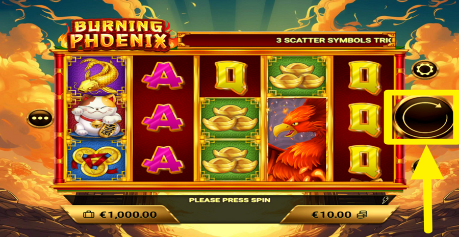 Burning Phoenix Spin Button
