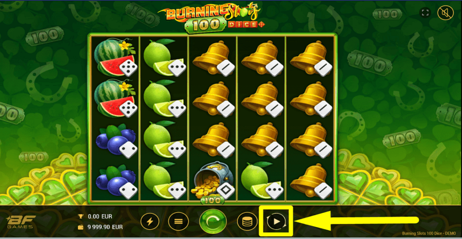 Burning Slots 100 Dice Autoplay Feature