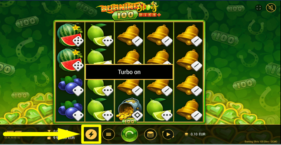 Burning Slots 100 Dice Turbo Feature