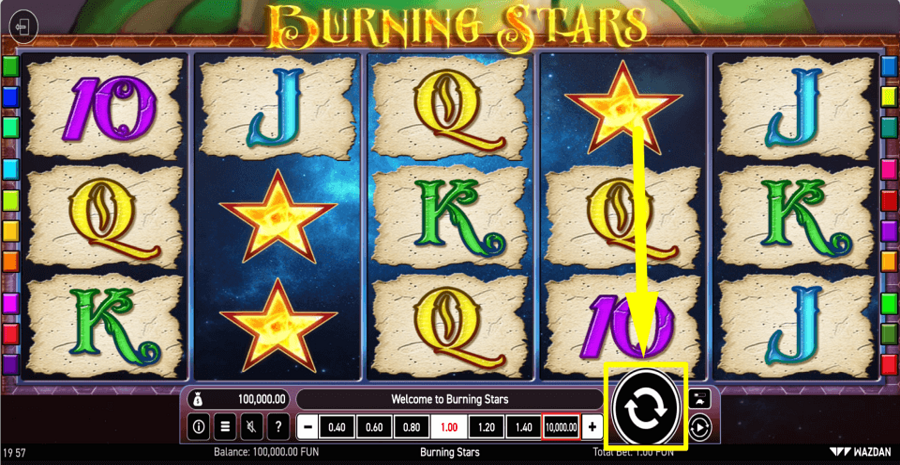 Burning Stars Play Button