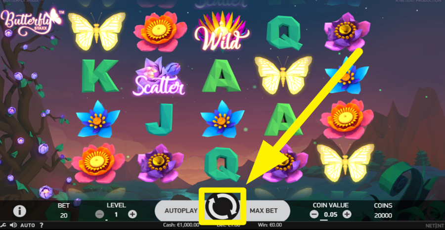 Butterfly Staxx Spin Button