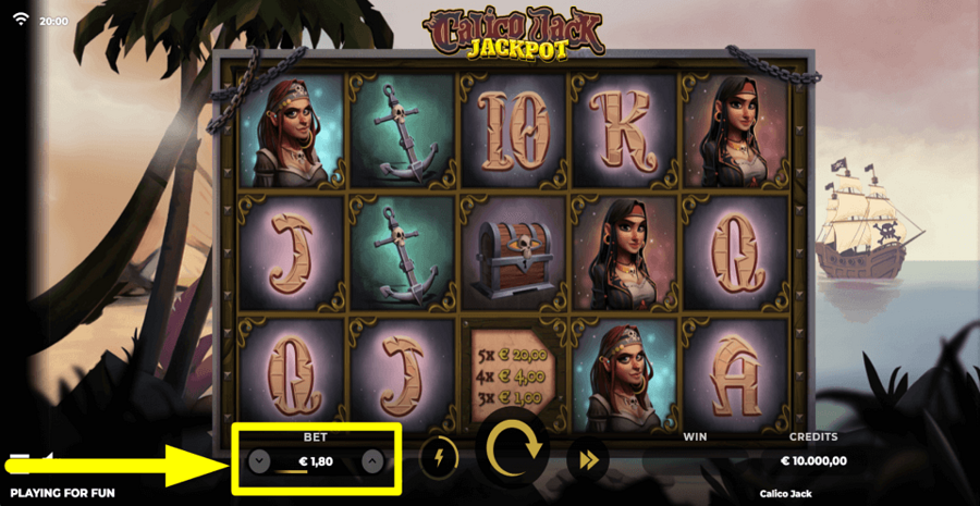 Calico Jack Jackpot Bet Value