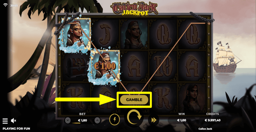 Calico Jack Jackpot Gamble Feature