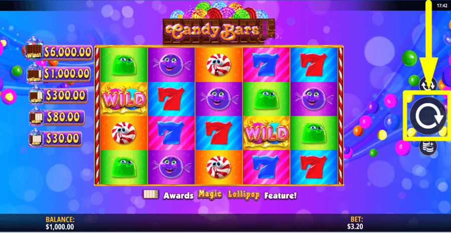 Candy Bars 2 Spin Button