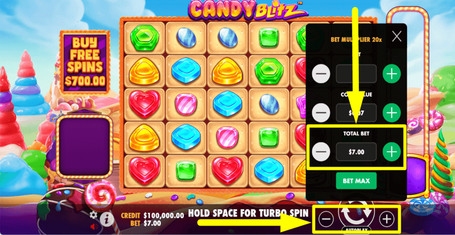 Candy Blitz Total Bet Value
