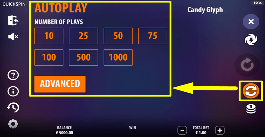 Candy Glyph Autoplay Feature