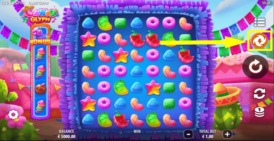 Candy Glyph Quick Spin Feature