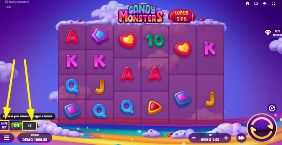 Candy Monsters Ante Bet