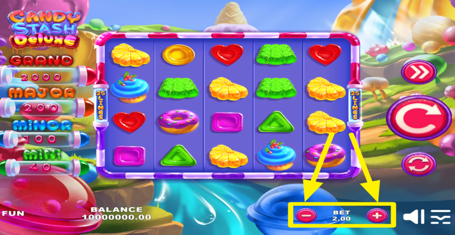 Candy Stash Deluxe Adjust Bet