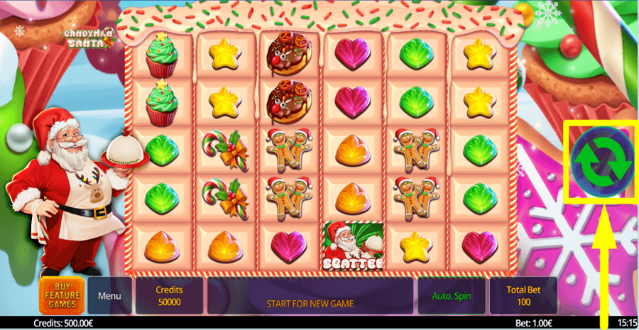Candyman Santa Spin Button