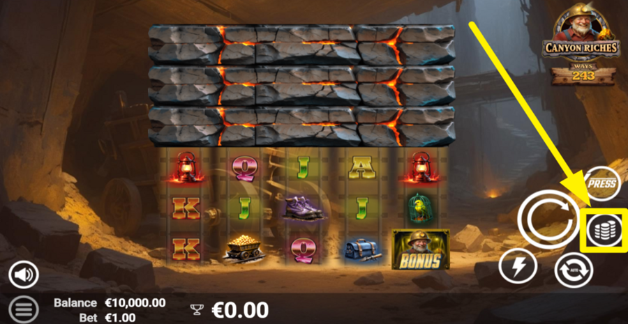 Canyon Riches Adjust Bet