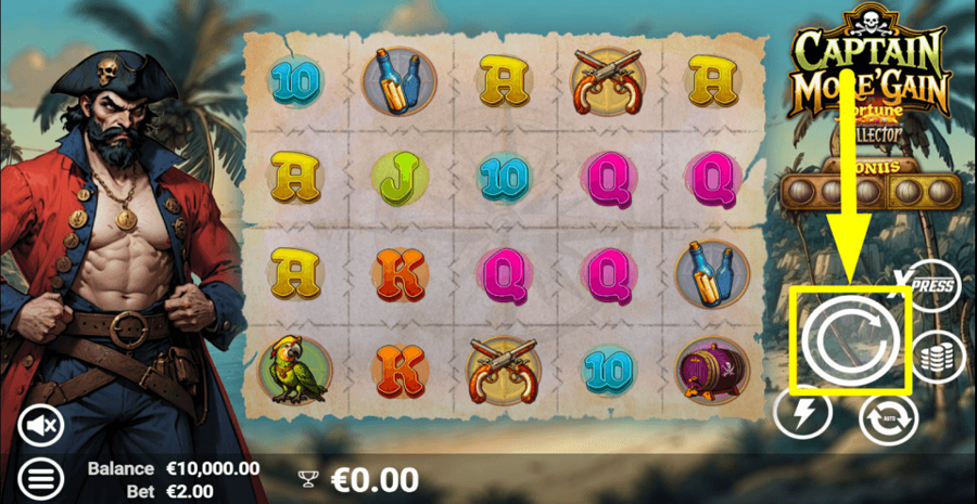 Captain Moregain Spin Button