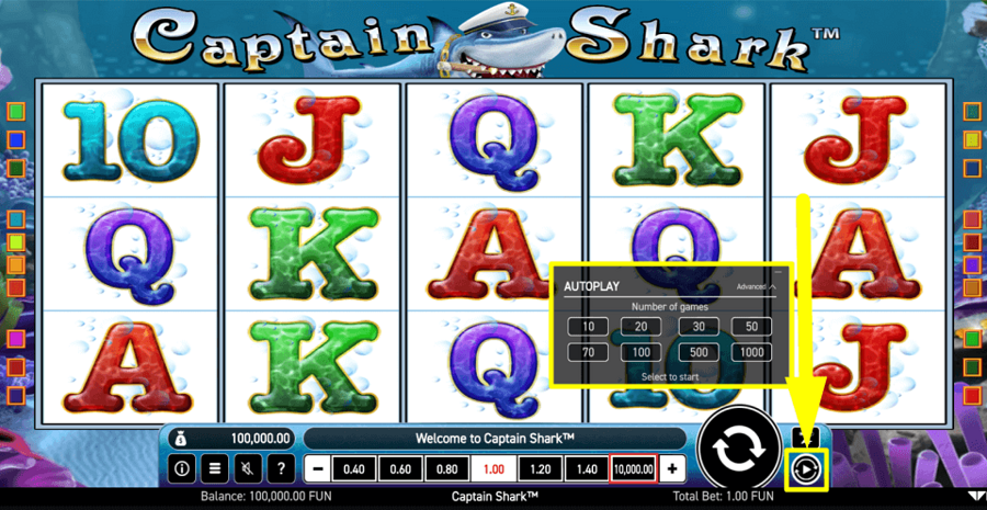 Captain Shark Autoplay Feature