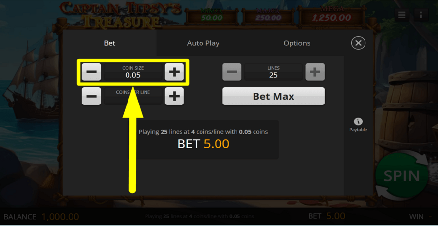 Captain Tipsys Treasure Coins Size