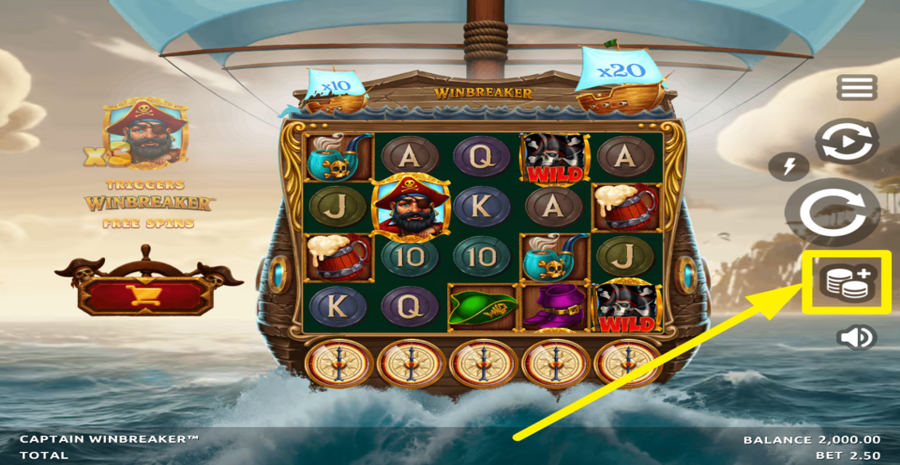 Captain Winbreaker Adjust Bet