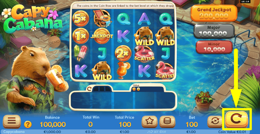 Capycabana Spin Button
