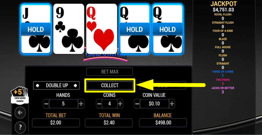 Card Switch Collect Button