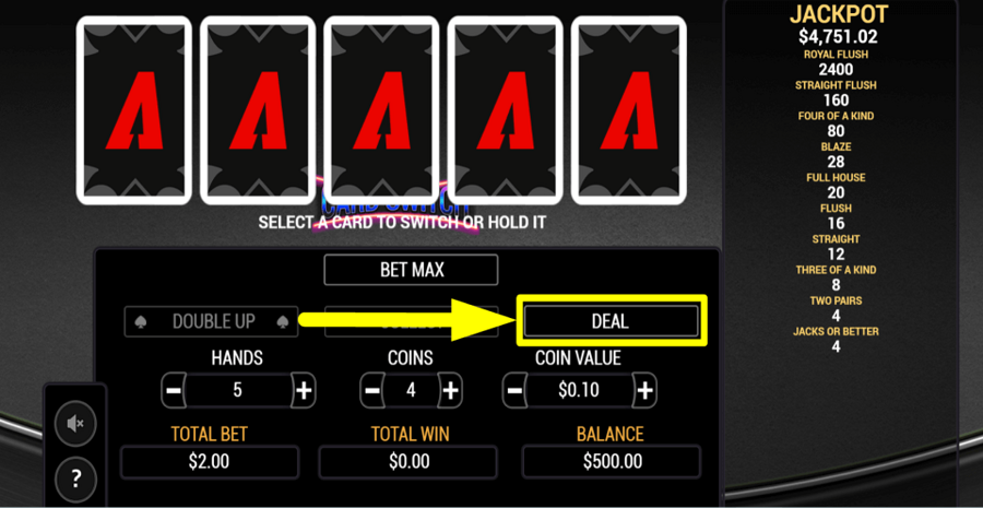 Card Switch Deal Button