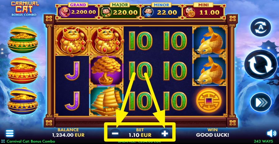 Carnival Cat Bonus Combo Adjust Bet