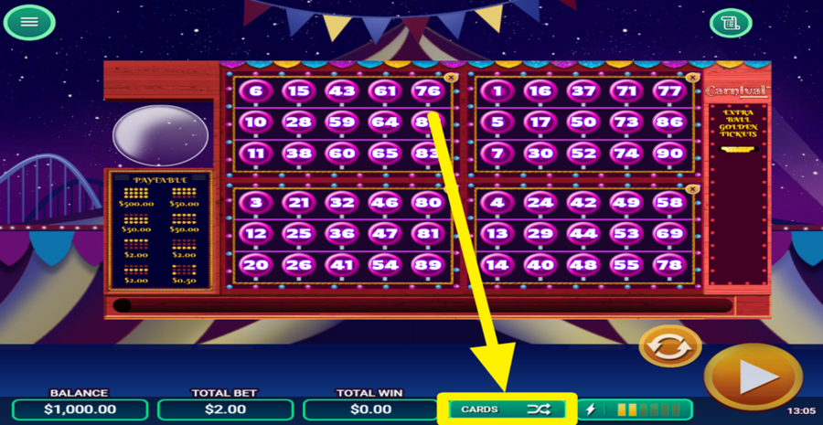 Carnival Shuffle Cards