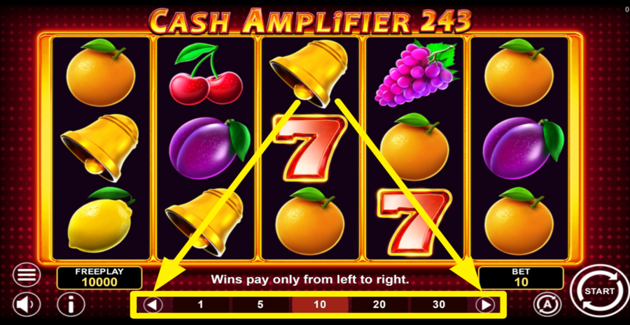 Cash Amplifier 243 Adjust Bet