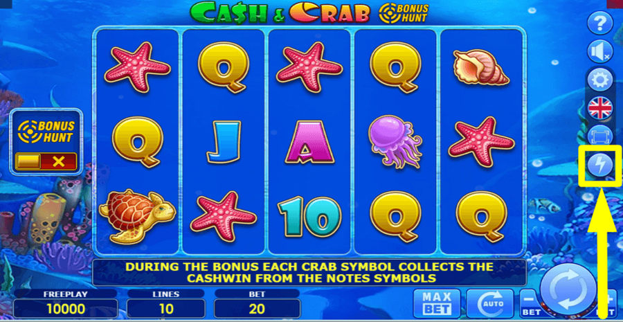 Cash And Crab Bonus Hunt Turbo Feature