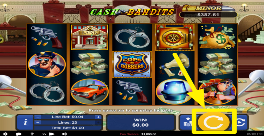 Cash Bandits Spin Button