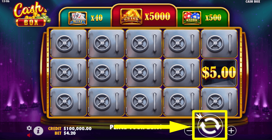 Cash Box Spin Button