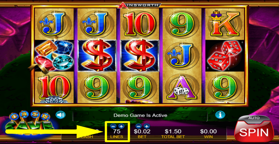 Cash Cave Adjustable Paylines