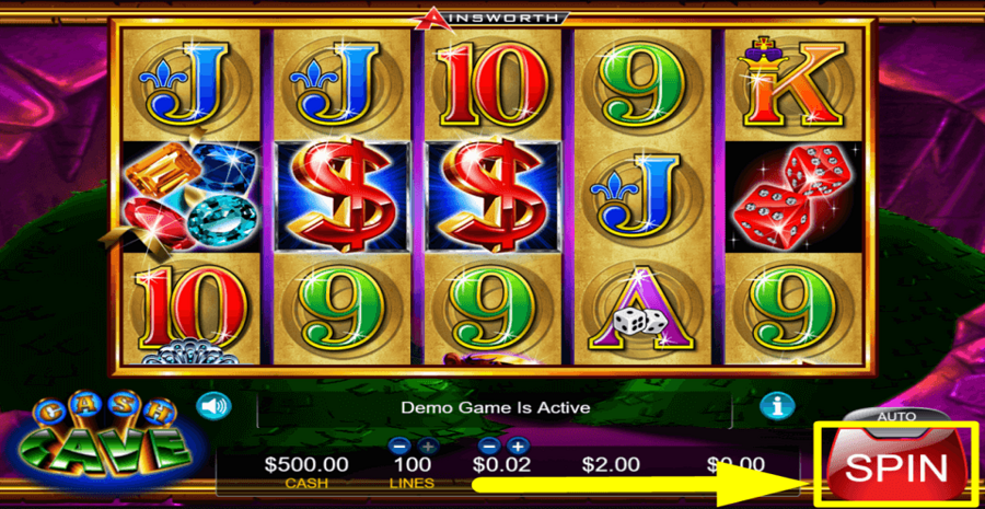 Cash Cave Spin Button