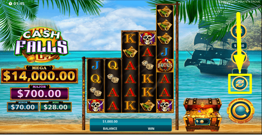 Cash Falls Pirates Trove Autoplay Feature