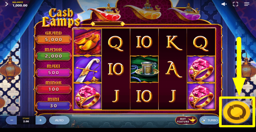 Cash Lamps Spin Button