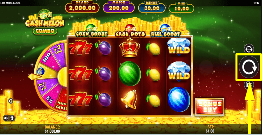 Cash Melon Combo Spin Button
