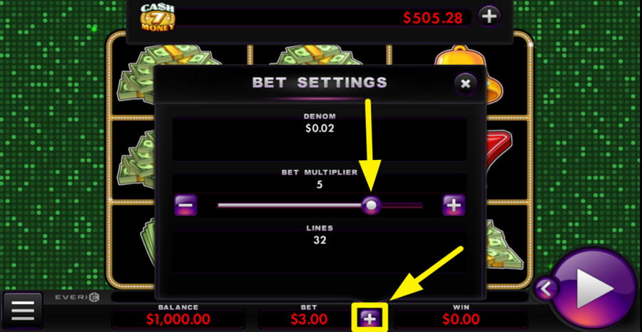 Cash Money Adjust Bet