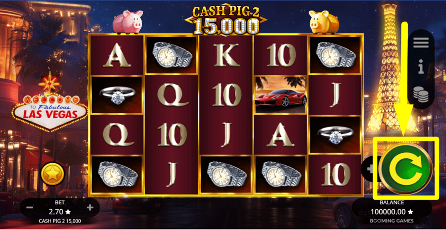 Cash Pig 2 15000 Spin Button