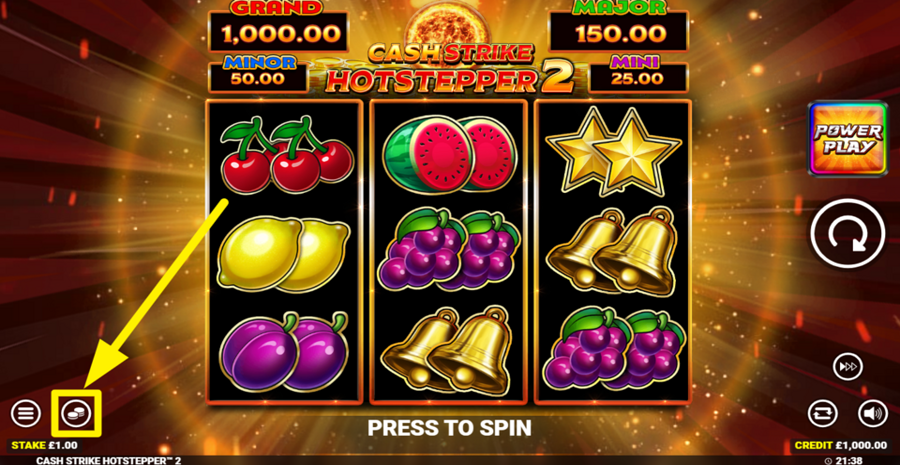 Cash Strike Hotstepper 2 Adjust Bet