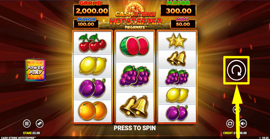 Cash Strike Hotstepper Spin Button