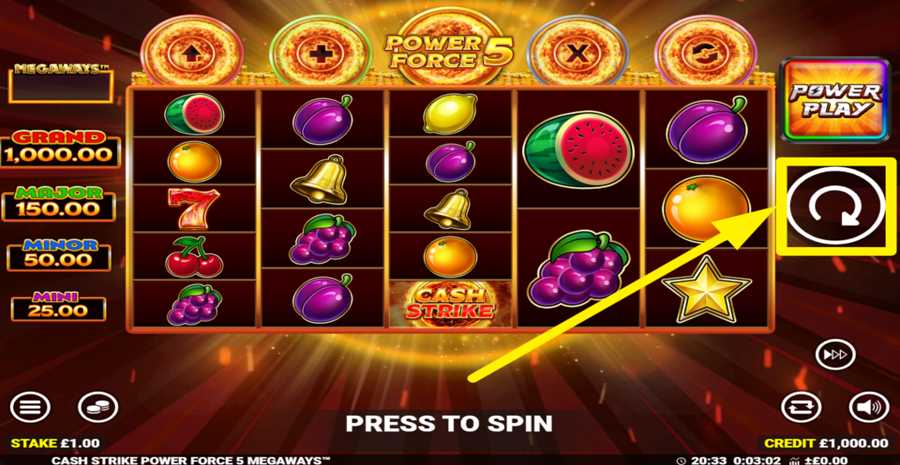 Cash Strike Power Force 5 Megaways Spin