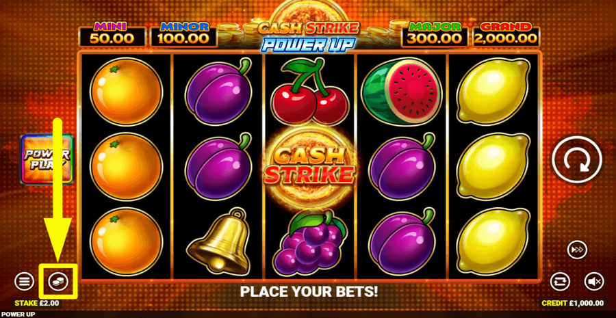 Cash Strike Power Up Bet Value