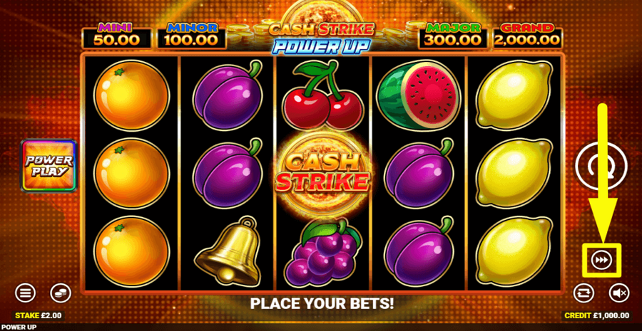 Cash Strike Power Up Turbo Feature