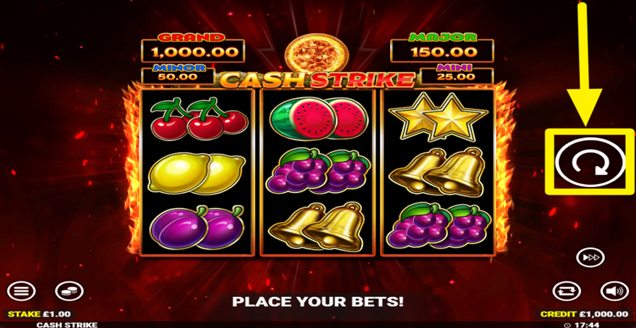 Cash Strike Spin Button